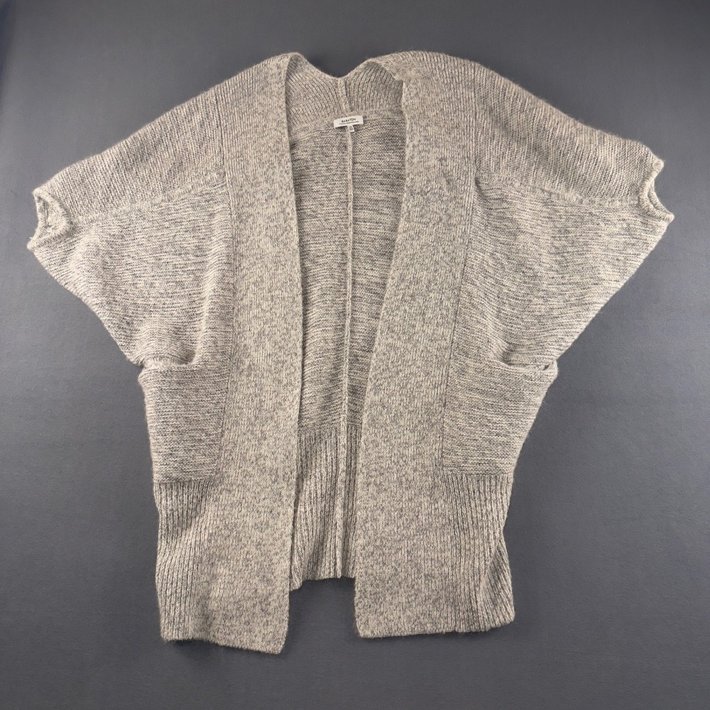 Babaton Italian Mohair Blend Open Front Cardigan Grey Oversized S/M